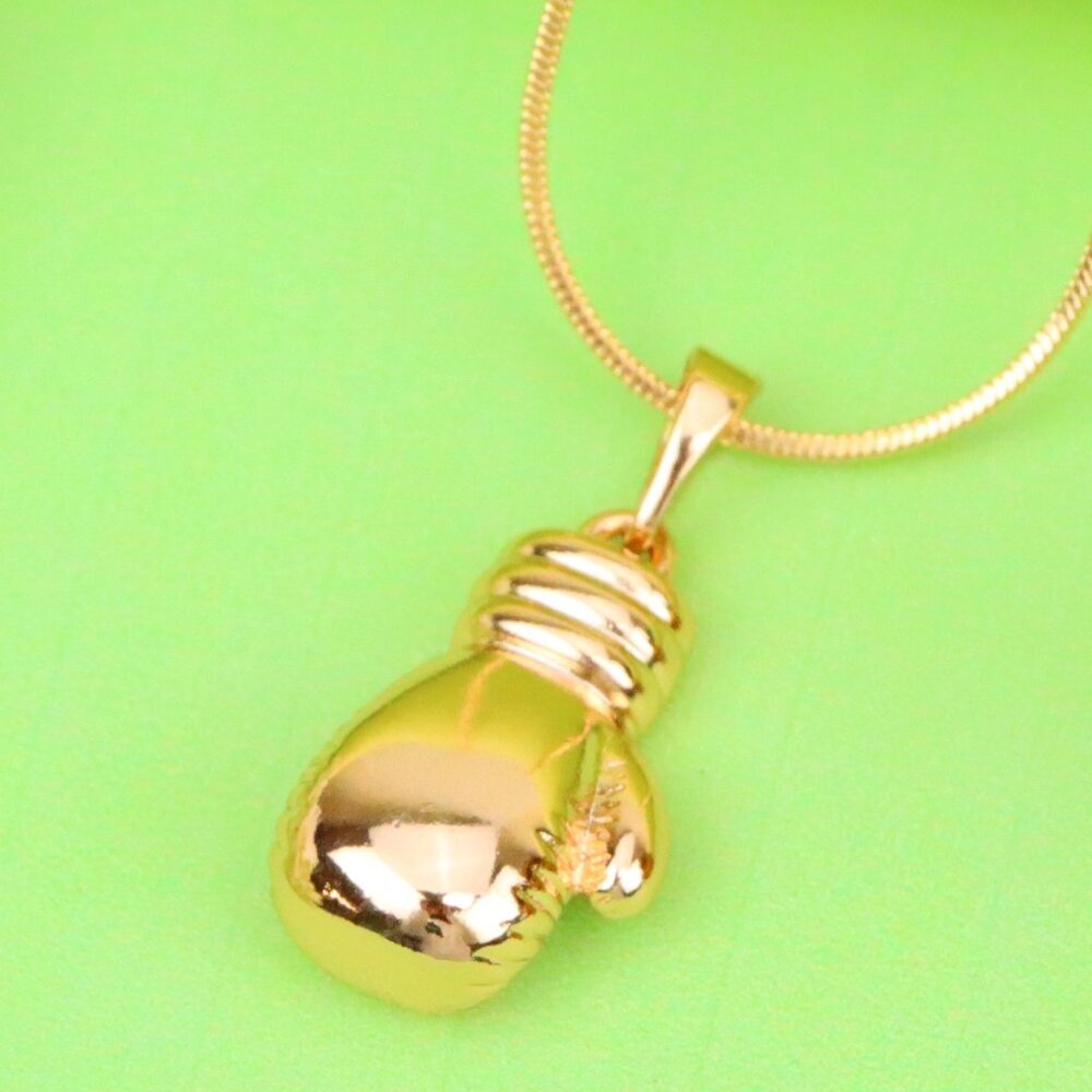 "Boxing Glove Rose Gold Pendant for Sporty Charm, XPPT1285